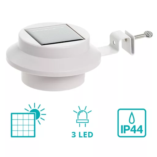 Solárna lampa na odkvap vo voliteľných farbách- 2 ks- Biela