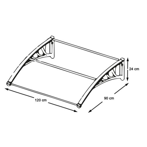 Plastová strieška v rôznych veľkostiach a farbách-Biela-120x90 cm