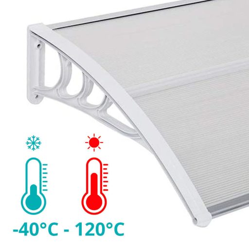 Plastová strieška v rôznych veľkostiach a farbách-Biela-240x90 cm