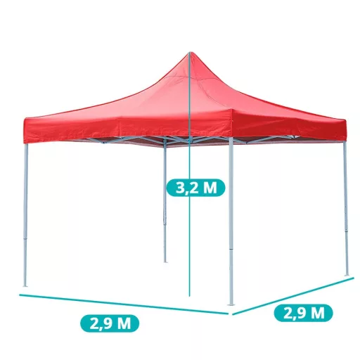 Záhradný pavilón-červený altánok-2,9x2,9 m