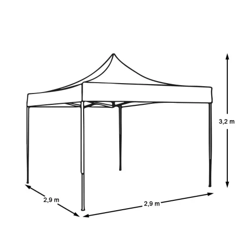 Záhradný pavilón-červený altánok-2,9x2,9 m