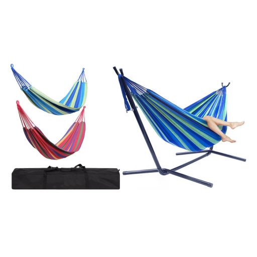 Stojan na hojdaciu sieť s hamakom pre 2 osoby ako darček