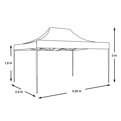 Záhradný pavilón- biely-2,9x4,25 m