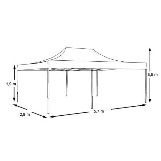 Záhradný pavilón-Červený-2,9x5,7 m