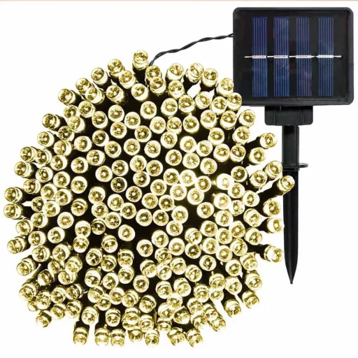 Solárna záhradná svietiaca reťaz 100 LED, teplé biele svetlo, 20 m