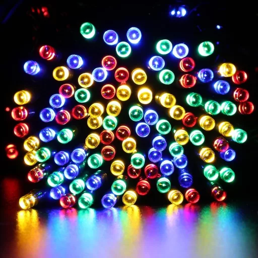 Solárna záhradná svietiaca reťaz 100 LED, farebné, 20 m