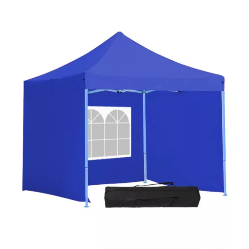 Záhradný pavilón-modrý+bočné steny+prenosná taška-2,9x2,9 m