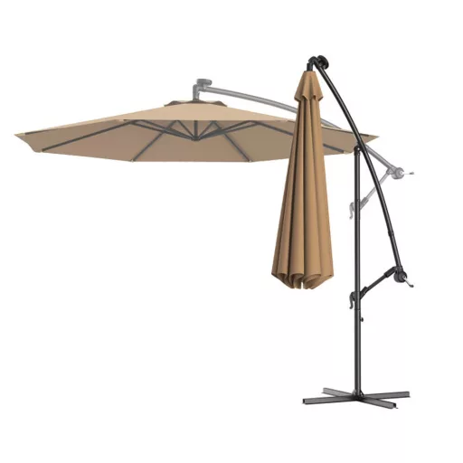 Závesný slnečník 2,7 m, khaki
