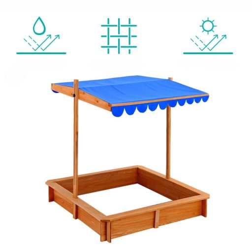 Drevené pieskovisko s clonou