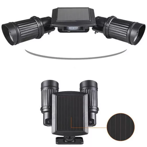 Obojsmerná solárna LED lampa s detektorom pohybu