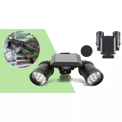 Obojsmerná solárna LED lampa s detektorom pohybu