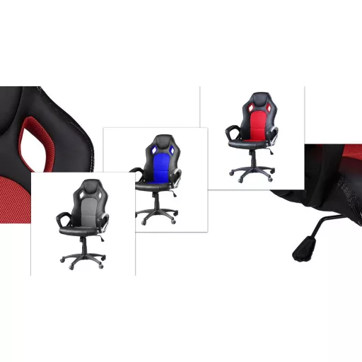 Gamer stolička Basic s farebnou opierkou, modrá 