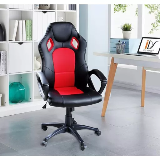 Gamer stolička Basic s farebnou opierkou, červená 