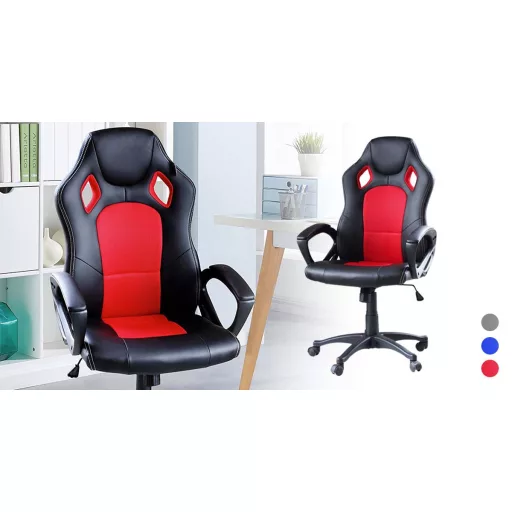 Gamer stolička Basic s farebnou opierkou, červená 