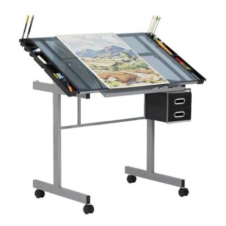 Rysovací stôl so sklopnou sklenenou doskou