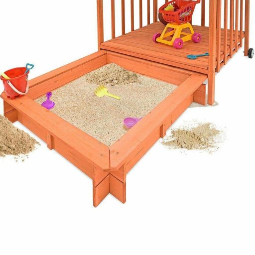 Drevený záhradný domček a pieskovisko so strechou