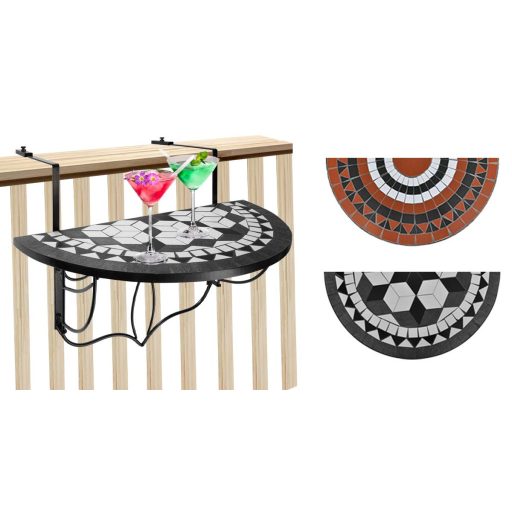 Závesný polkruhový stôl na balkón