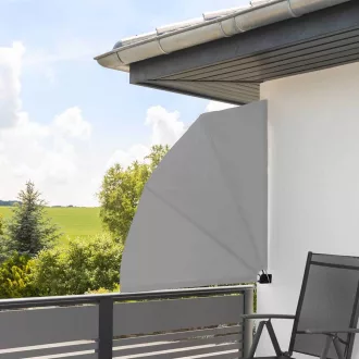 Skladacia zástena na balkón, 140 cm,- sivá