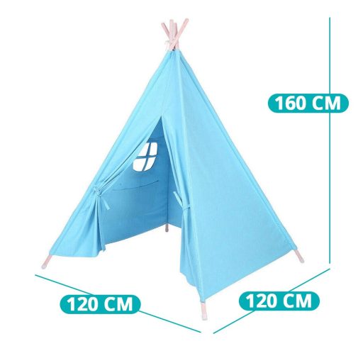 Detský indiánsky stan, rôzne farby- modrý