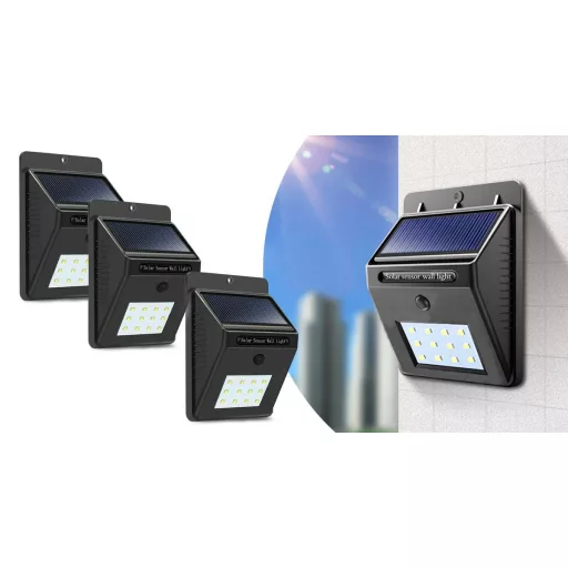 Solárne nástenné osvetlenie, 4 ks