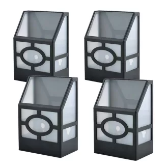 Vonkajšia čierna solárna lampa, 4 ks