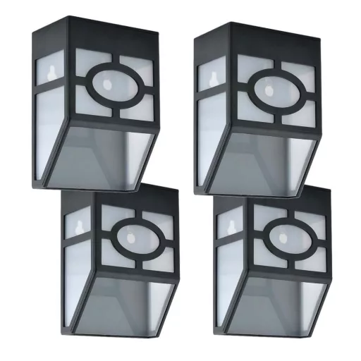 Vonkajšia čierna solárna lampa, 4 ks