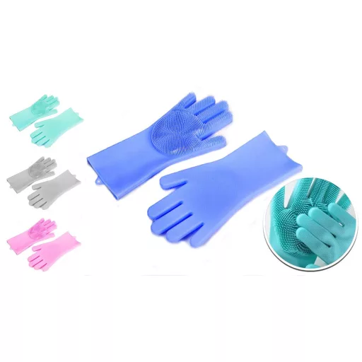 Silikónové rukavice na umývanie riadu
