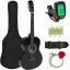 Akustický gitarový set pre začiatočníkov s ladičkou navyše,  2 farebné prevedenia, čierny