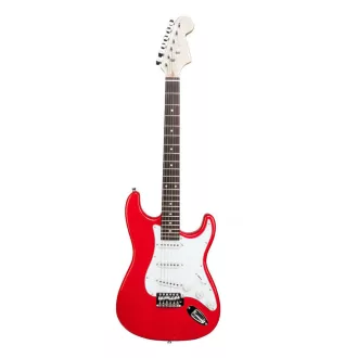   Elektrický gitarový set pre začiatočníkov s gitárkombom navyše - červený