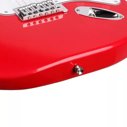 Elektrický gitarový set pre začiatočníkov s gitárkombom navyše - červený