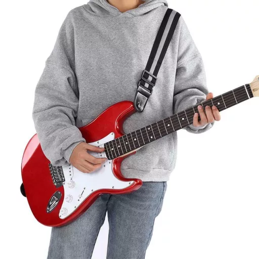 Elektrický gitarový set pre začiatočníkov s gitárkombom navyše - červený