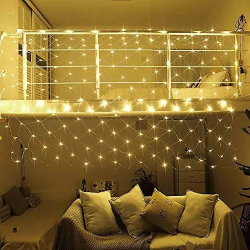LED svetelná sieť, 128 LED, 2 rôzne farby- teplá biela