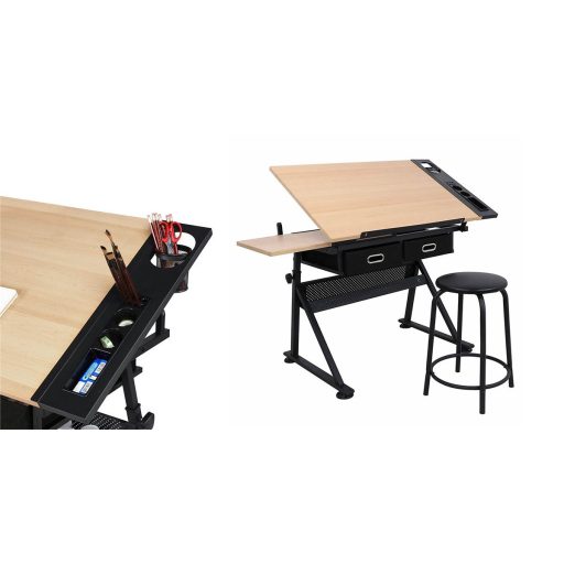 Sklopný kresliaci stôl so stoličkou navyše