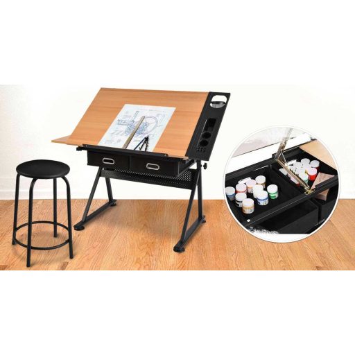 Sklopný kresliaci stôl so stoličkou navyše