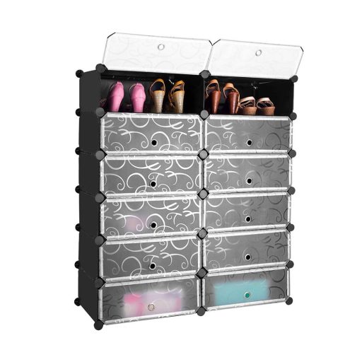 Botníkový organizér z plastu, rôzne farby- čierny