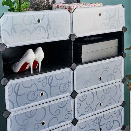 Botníkový organizér z plastu, rôzne farby- čierny