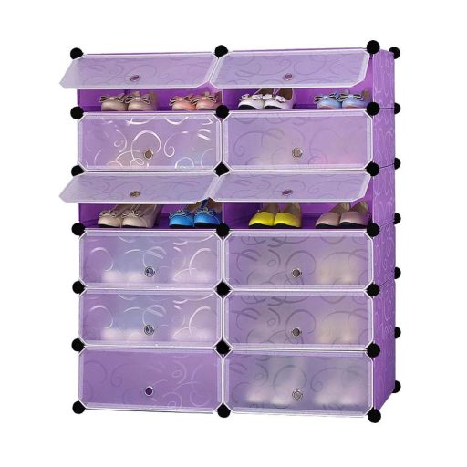 Botníkový organizér z plastu, rôzne farby- fialový