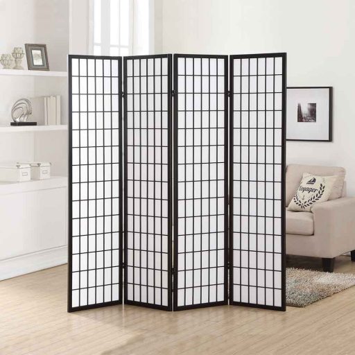 Skladací paraván so 4 panelmi, rôzne typy