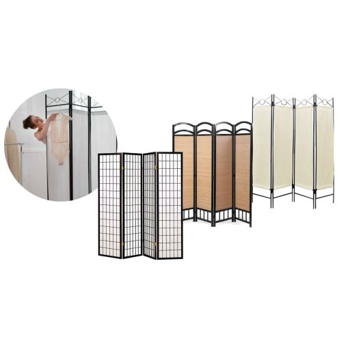 Skladací paraván so 4 panelmi, rôzne typy