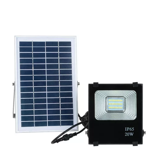 LED reflektor so solárnym panelom, 4 typy, 20W
