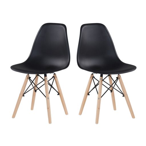 Moderné jedálenské stoličky, 4 ks, 4 rôzne farby, čierne