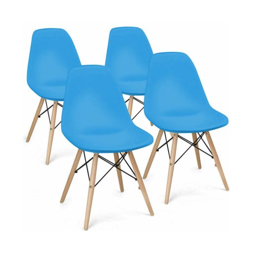 Moderné jedálenské stoličky, 4 ks, 4 rôzne farby