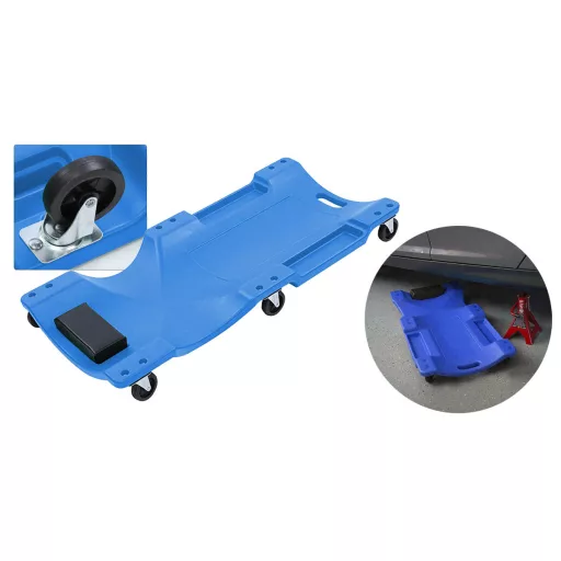 Plastové montážne lehátko, modré