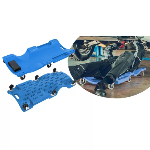 Plastové montážne lehátko, modré