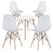 4 ks moderných jedálenských stoličiek so stolom, viac farieb, biela