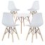 4 ks moderných jedálenských stoličiek so stolom, viac farieb, biela