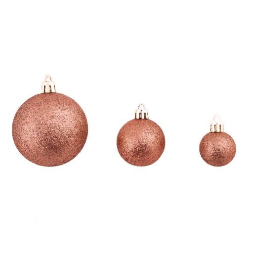 Sada 112 ks ozdôb na vianočný stromček, rôzne farby, rose gold