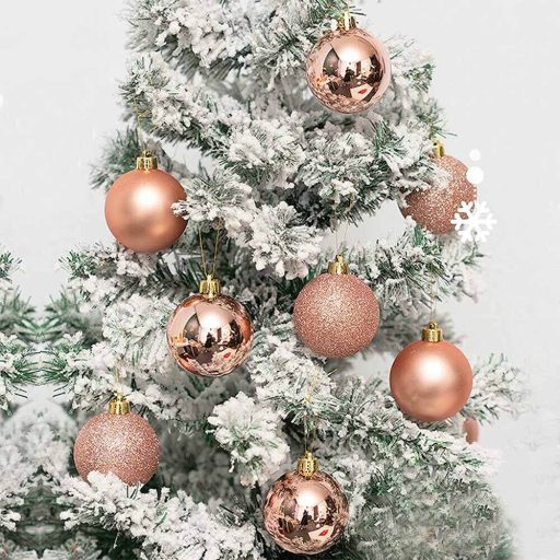 Sada 112 ks ozdôb na vianočný stromček, rôzne farby, rose gold