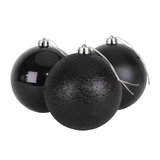 Sada 112 ks ozdôb na vianočný stromček, čierna