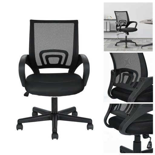 Kancelárska otočná stolička s podrúčkami v rôznych farbách, čierna